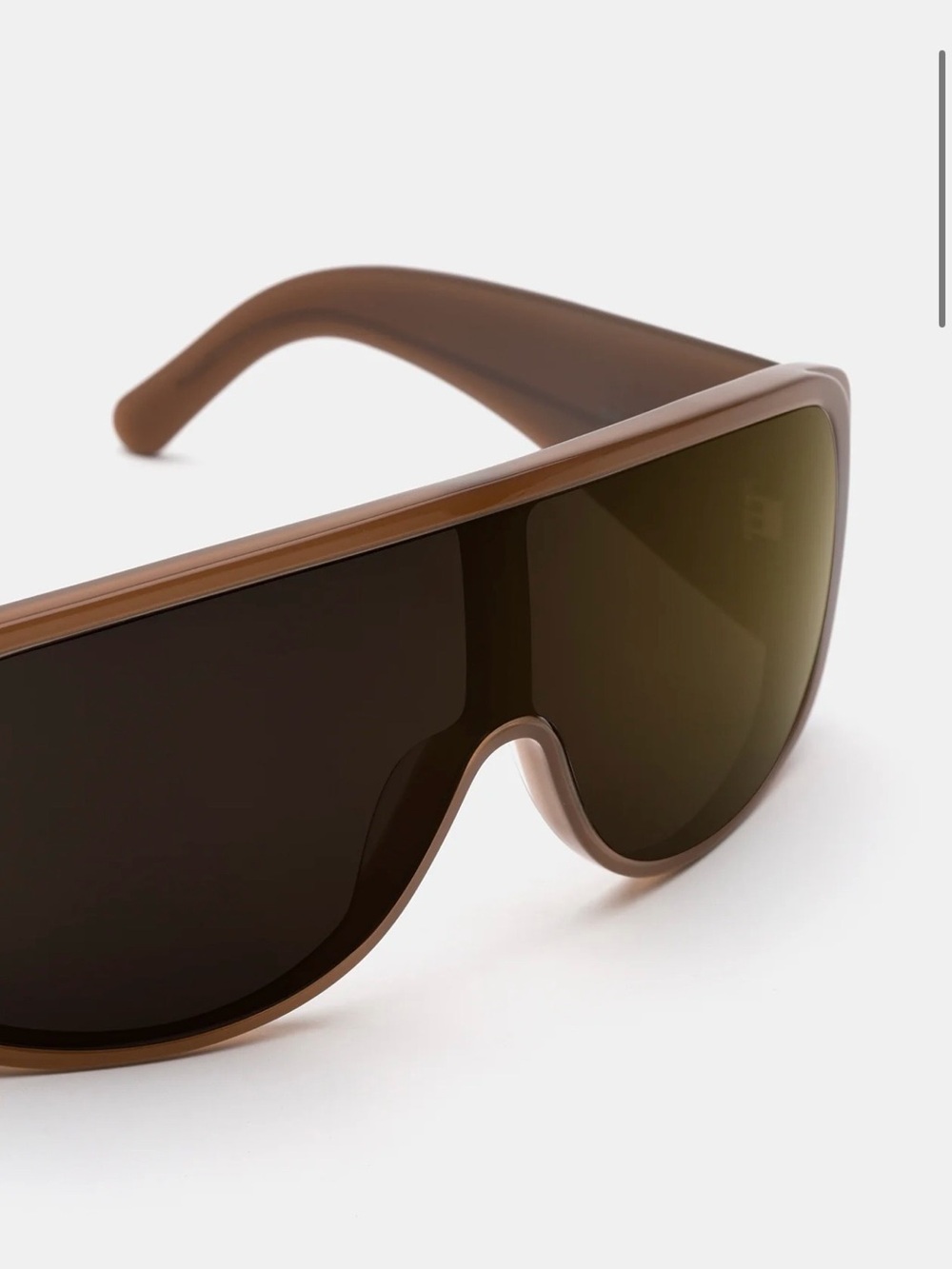 Brown Shield-Style Unisex Sunglasses